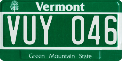 VT license plate VUY046