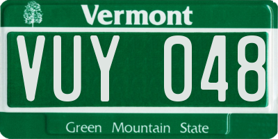 VT license plate VUY048