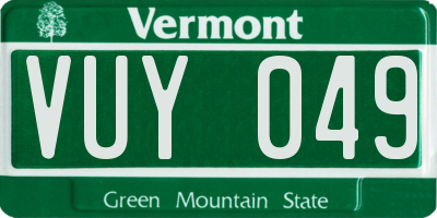 VT license plate VUY049