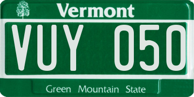 VT license plate VUY050