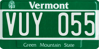 VT license plate VUY055