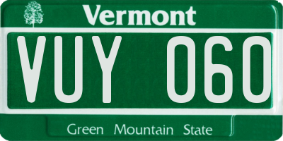 VT license plate VUY060