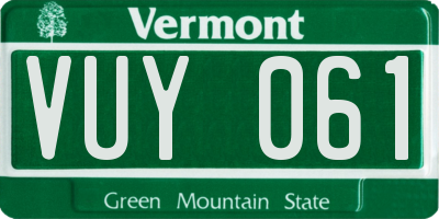 VT license plate VUY061