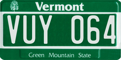 VT license plate VUY064