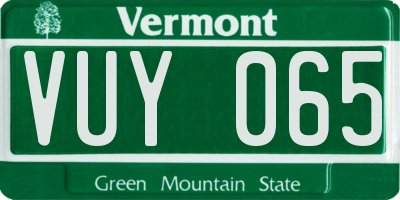 VT license plate VUY065