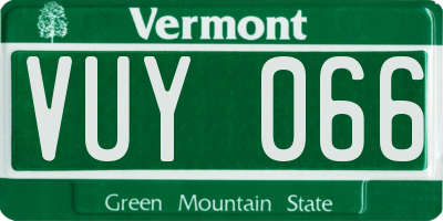 VT license plate VUY066