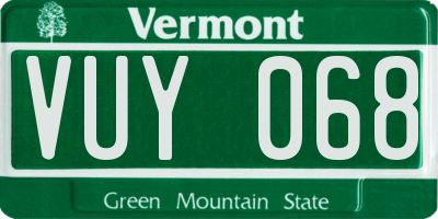 VT license plate VUY068