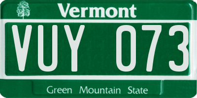 VT license plate VUY073