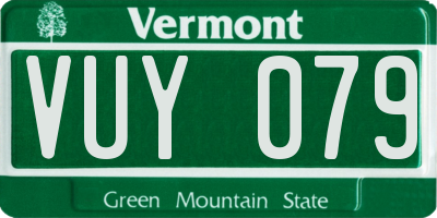 VT license plate VUY079