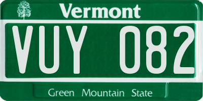 VT license plate VUY082