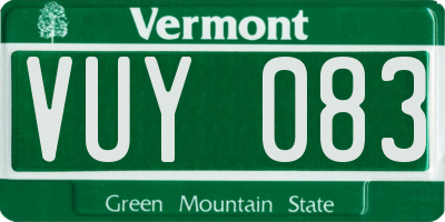 VT license plate VUY083