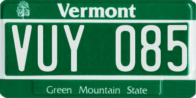 VT license plate VUY085