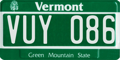 VT license plate VUY086