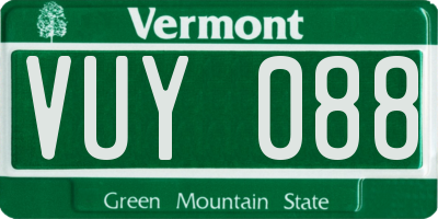 VT license plate VUY088