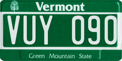 VT license plate VUY090