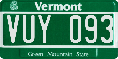 VT license plate VUY093