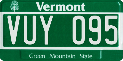 VT license plate VUY095