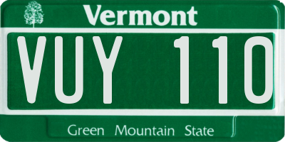 VT license plate VUY110