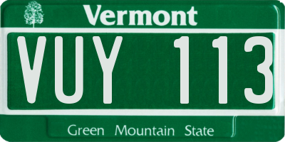 VT license plate VUY113