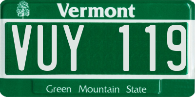 VT license plate VUY119