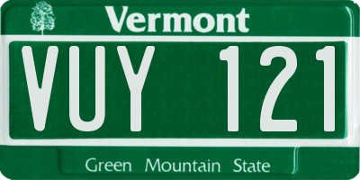 VT license plate VUY121