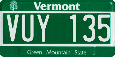 VT license plate VUY135