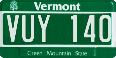 VT license plate VUY140