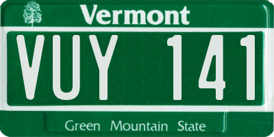 VT license plate VUY141