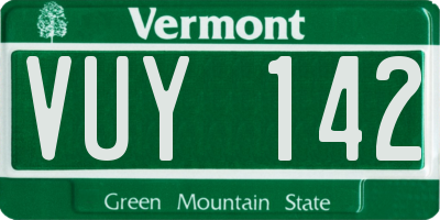 VT license plate VUY142