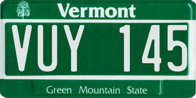 VT license plate VUY145