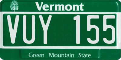 VT license plate VUY155