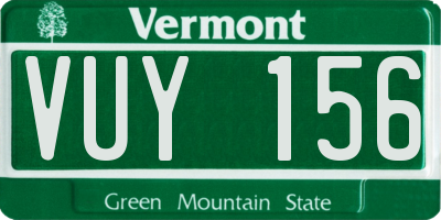VT license plate VUY156