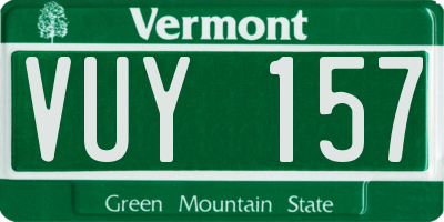 VT license plate VUY157