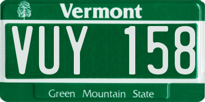 VT license plate VUY158