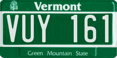 VT license plate VUY161