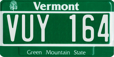 VT license plate VUY164