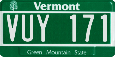 VT license plate VUY171