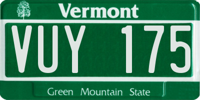 VT license plate VUY175