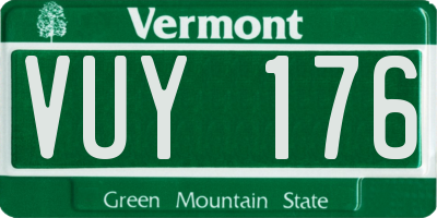 VT license plate VUY176