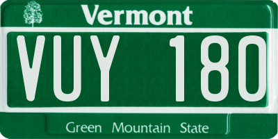 VT license plate VUY180