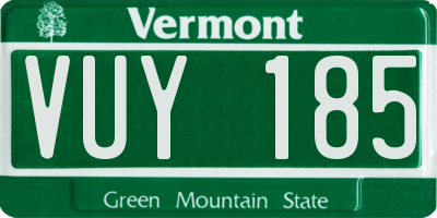 VT license plate VUY185