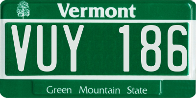 VT license plate VUY186