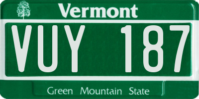 VT license plate VUY187
