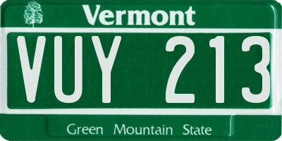 VT license plate VUY213