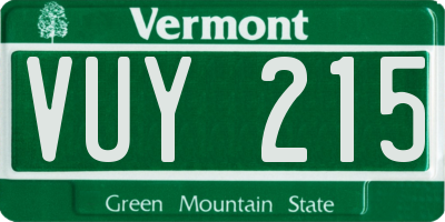 VT license plate VUY215