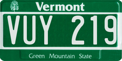 VT license plate VUY219