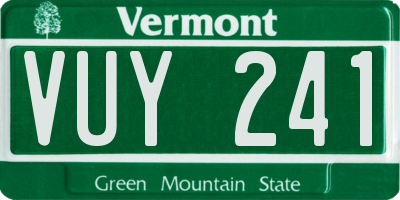 VT license plate VUY241