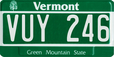 VT license plate VUY246
