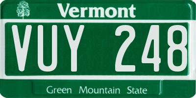 VT license plate VUY248