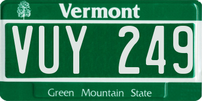 VT license plate VUY249